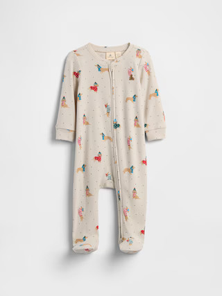 Baby Print Two-Way Zip One-Piece | Gap Factory