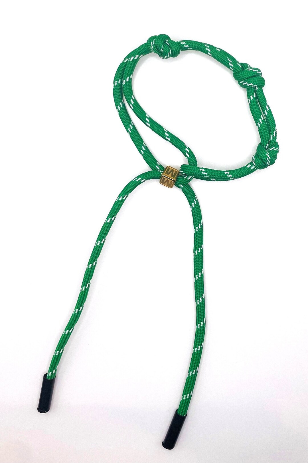 Adjustable Green Paracord Bracelet/anklet With Letter Metal Bead Gold Tone - Etsy | Etsy (US)