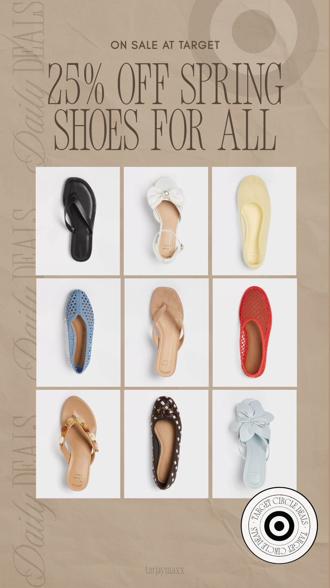 25% off spring shoes at target! So many cute options for every vibe- flats, sandals, everyday pairs you’ll wear nonstop. perfect time to grab a pair (or two)!
spring outfits 2026, easter dress women, easter basket teen girl, easter outfits women, spring dresses, vacation outfits beach, date night outfits, plus size fashion, country concert outfits, easter basket ideas, spring shoes, target finds, affordable fashion 

 #LTKootd #LTKSeasonal #LTKWorkwear