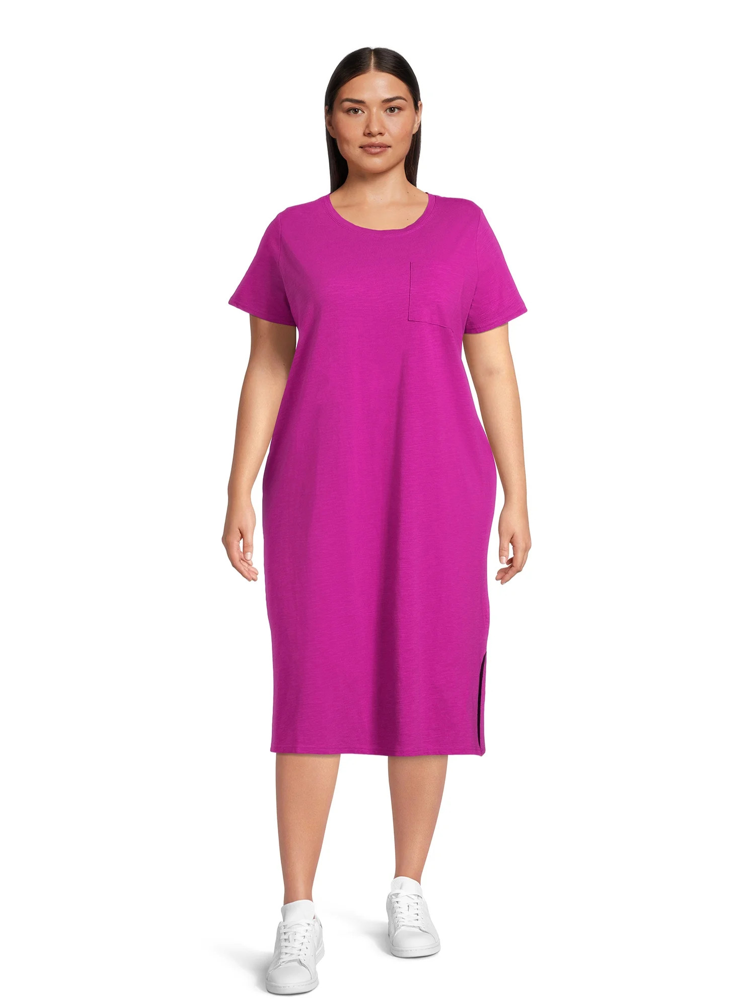 Terra & Sky Women's Plus Size One Pocket T-Shirt Dress | Walmart (US)