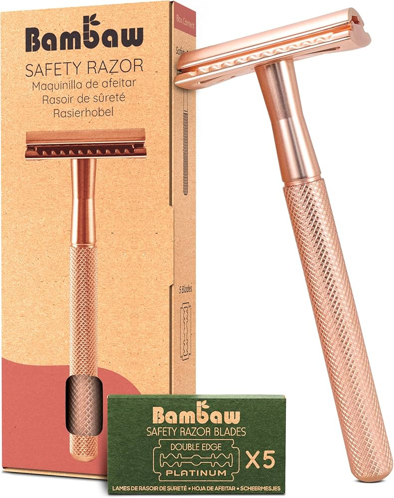Bambaw Safety Razor for Women with 5 Double Edge Safety Razor Blades, Double Edge Razor, Reusable... | Amazon (US)