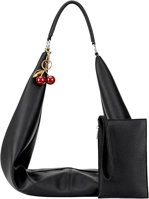 Slouchy Hobo Bags for Women Soft Vegan Leather Sling Bag Designer Shoulder Purses Top Handle Hand... | Amazon (US)