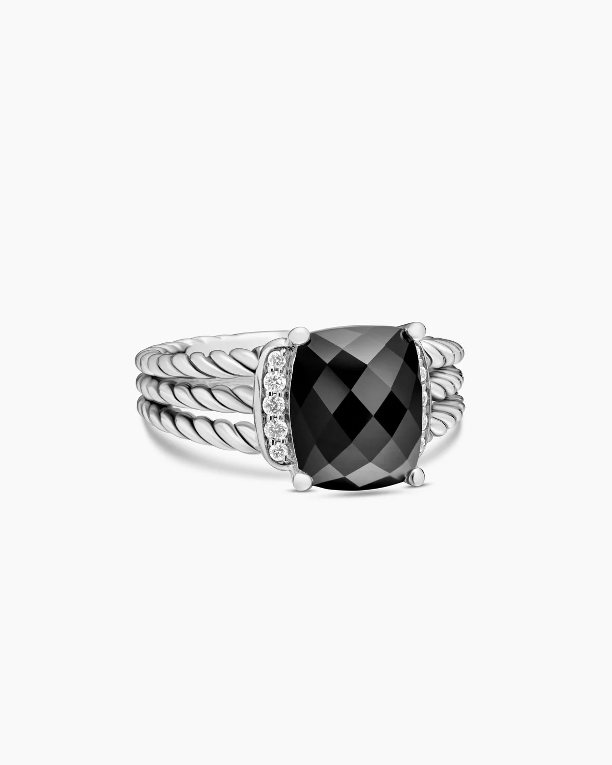 David Yurman | Petite Wheaton Ring in Sterling Silver with Diamonds, 10mm | David Yurman