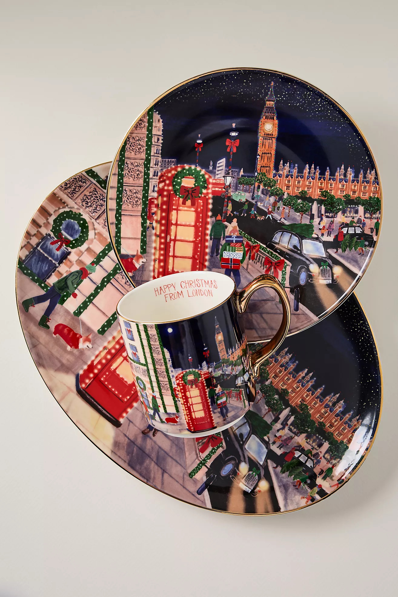 Holiday in the City Stoneware Platter | Anthropologie (US)