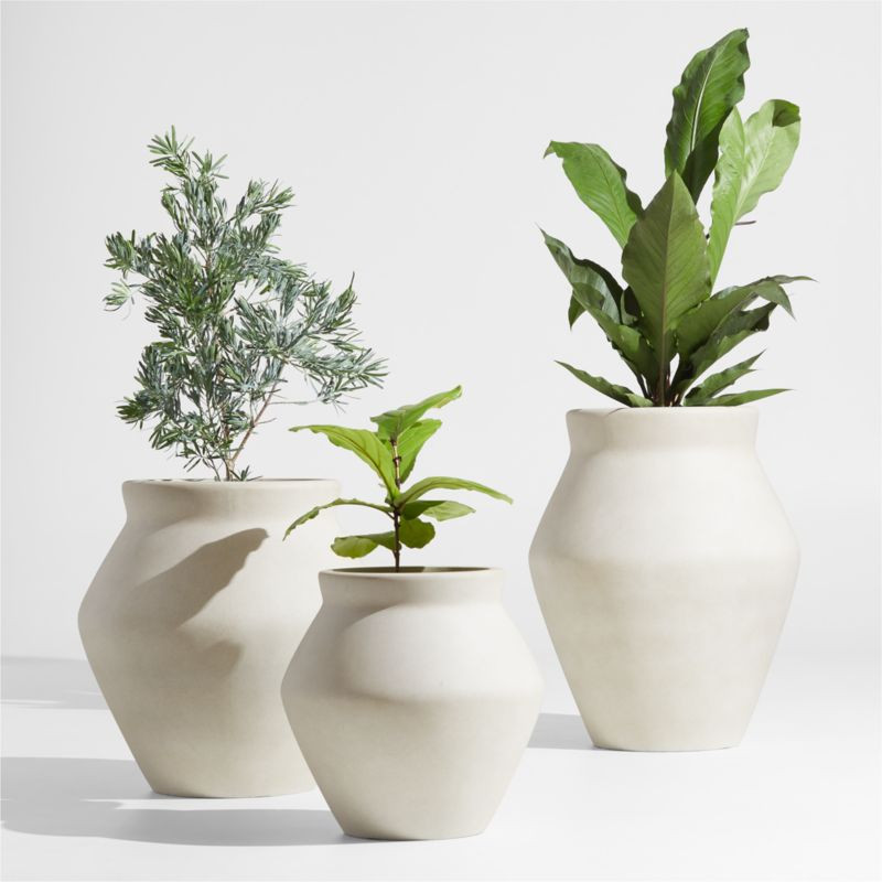 Wabi Sand Fiberstone Planters by Leanne Ford | Crate & Barrel | Crate & Barrel