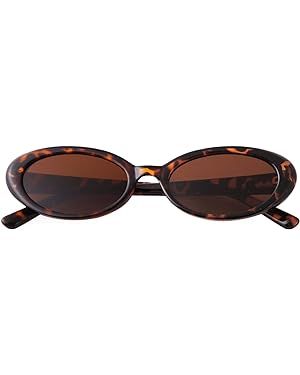 Laurinny 90s Sunglasses for Women Men Retro Oval Sunglasses Glasses | Amazon (US)