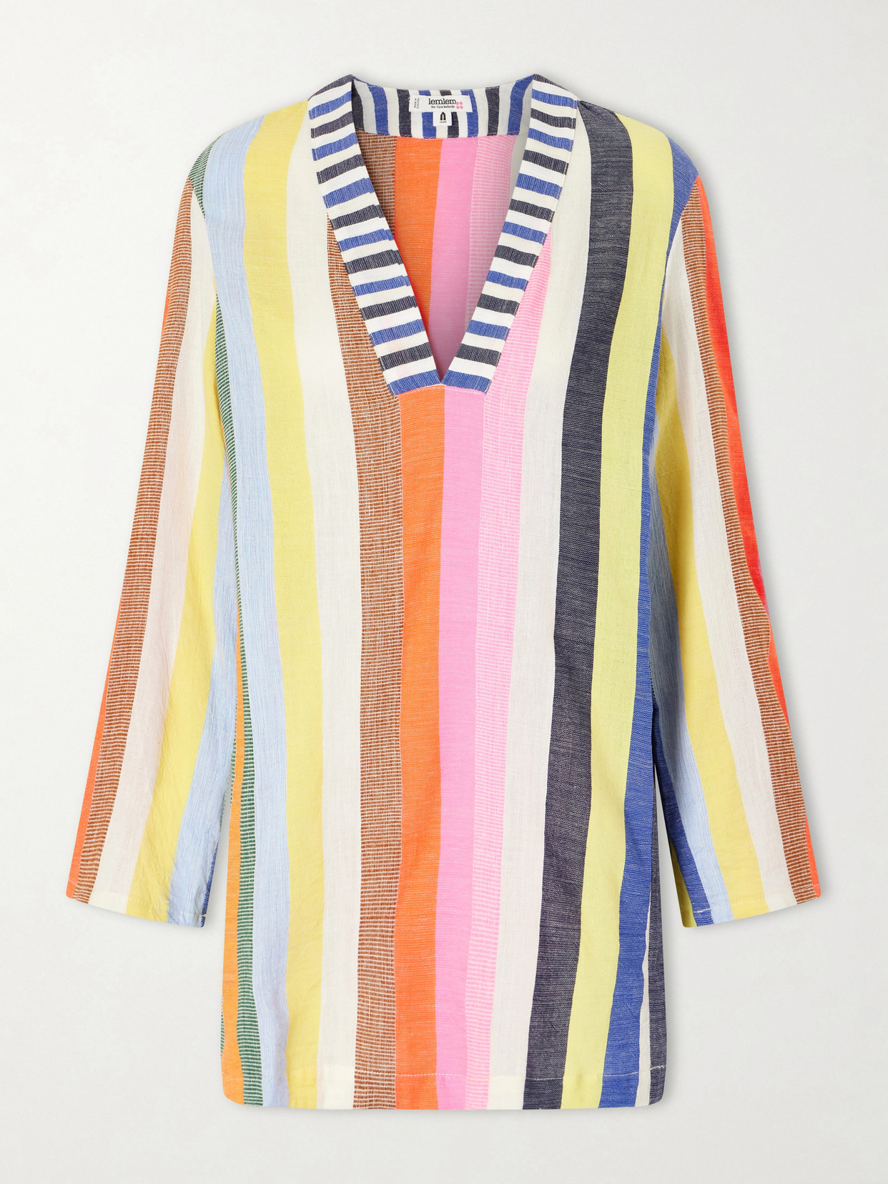 lemlem - Raey Striped Cotton-blend Mini Dress - Multi | NET-A-PORTER (US)