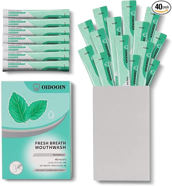 Mouthwash Travel Size Individually Wrapped Fresh Breath Mouthwash Mild Mint Flavor Office Travel Dating Essentials Mouthwash (0.37 Fl OZ(Pack of 40)) | Amazon (US)