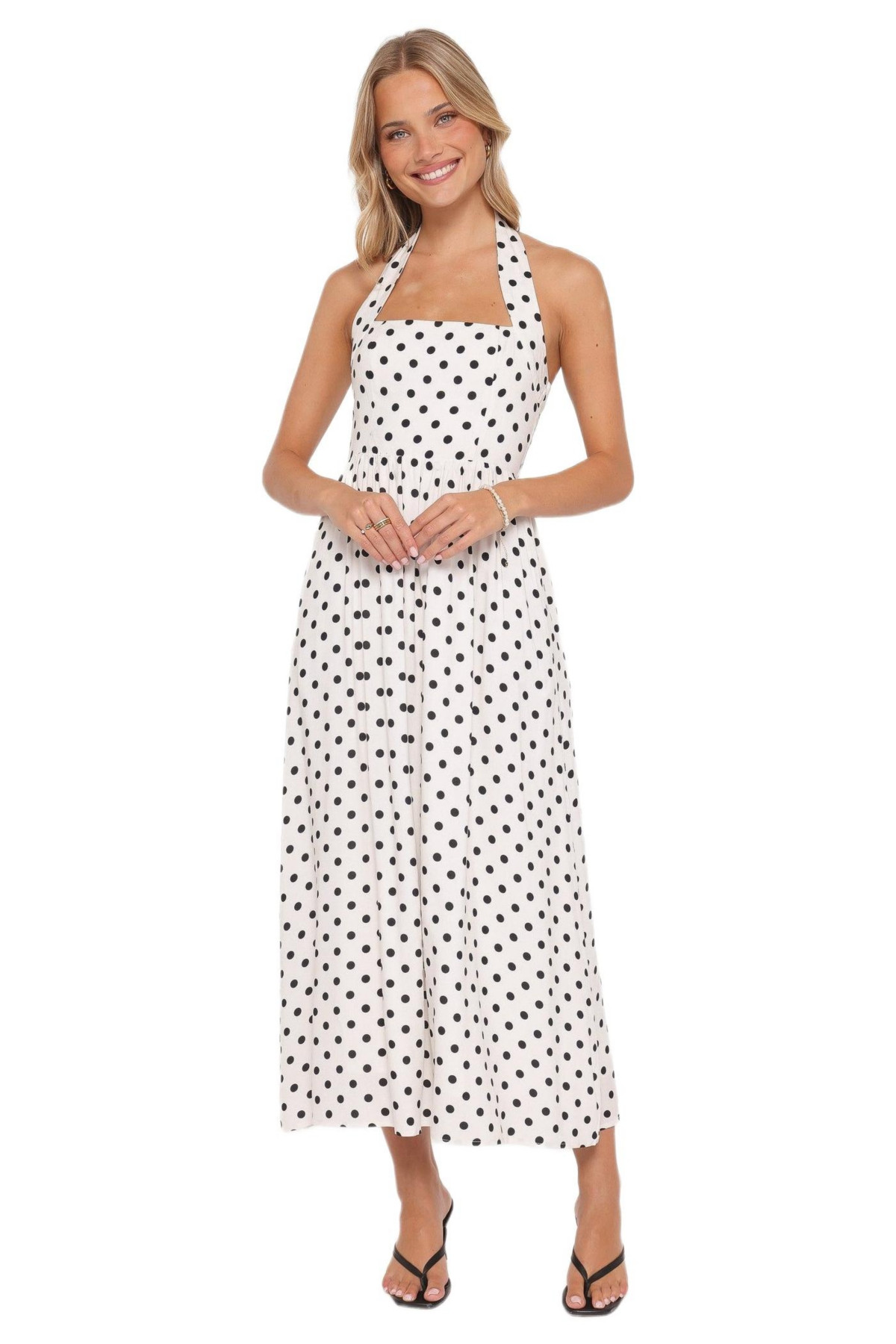 Petal and Pup Women's Gemini Halterneck Maxi Dress - White polka dot | Macy's