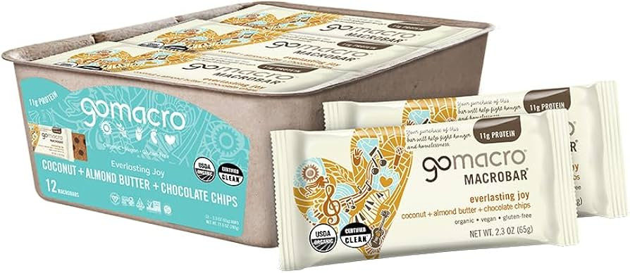 GoMacro MacroBar Organic Vegan Protein Bars - Coconut + Almond Butter + Chocolate Chips (2.3 Ounc... | Amazon (US)