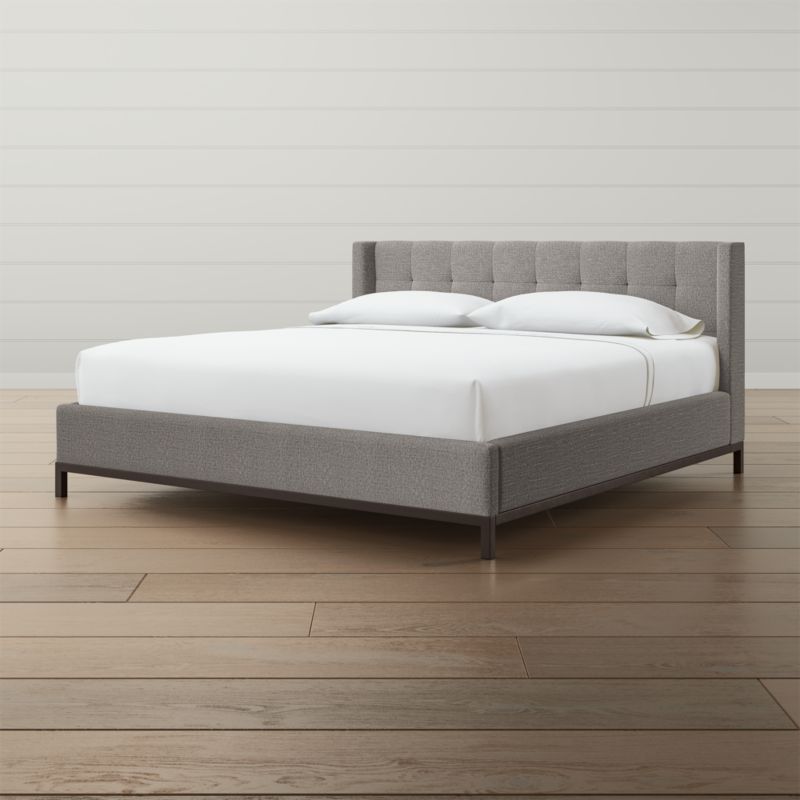 Maxwell King Grey Tufted Bed + Reviews | Crate and Barrel | Crate & Barrel