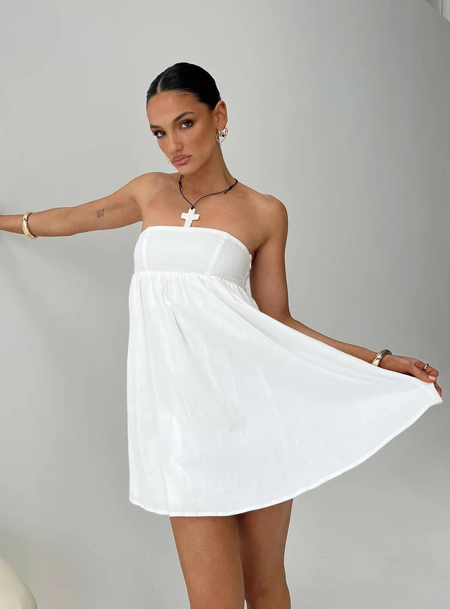 Osment Strapless Mini Dress White | Princess Polly US
