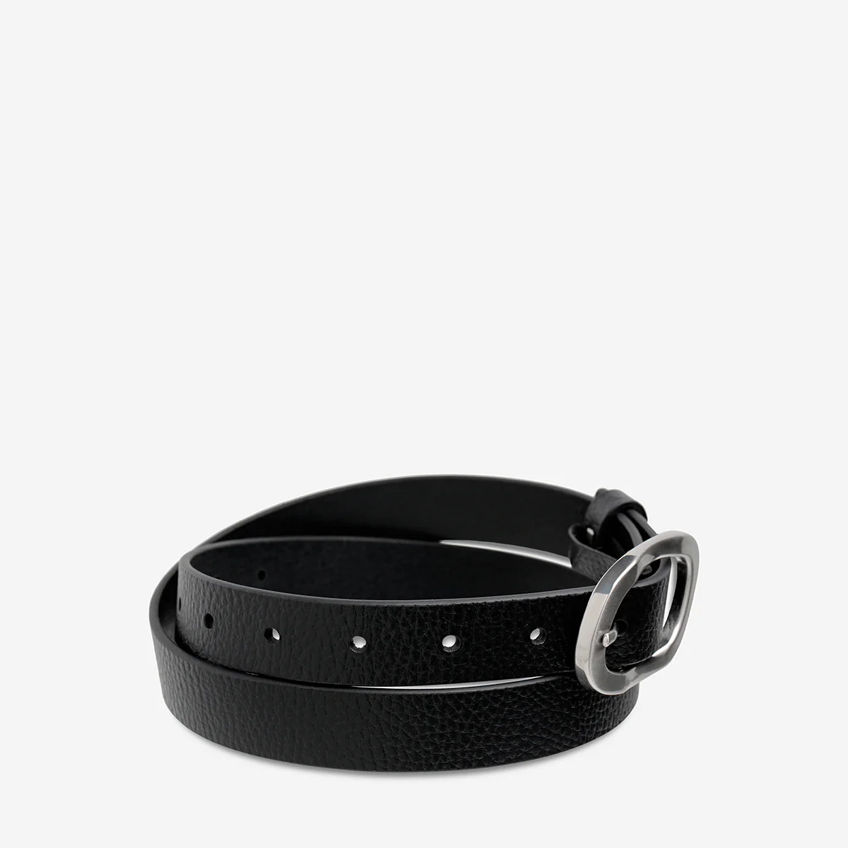 Nocturne Women's Black/Silver Leather Belt | Status Anxiety® | Status Anxiety 