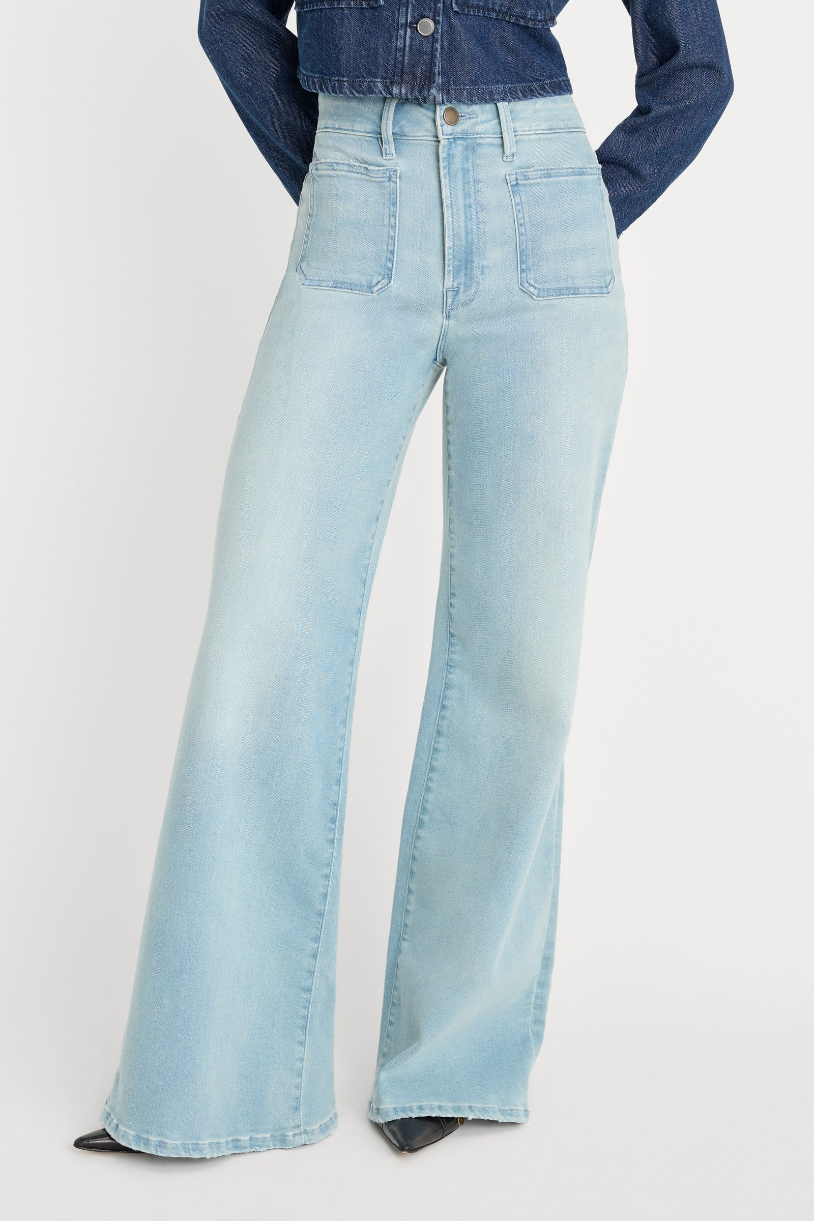 SOFT TECH GOOD WAIST PALAZZO JEANS | INDIGO1129 | Good American