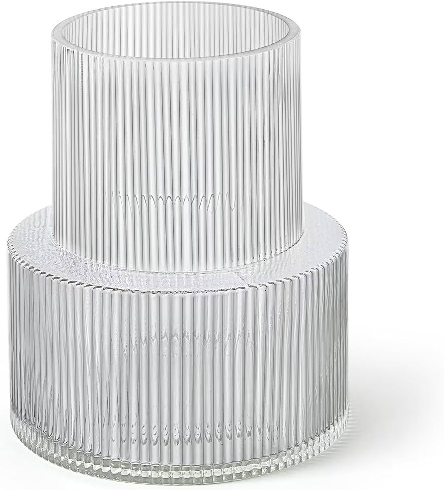 Clear Glass Vase Glass Vases for Flowers Clear Vase for Living Room Dining Table Entryway Office ... | Amazon (US)