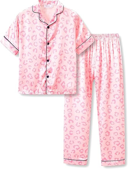 Topgal Satin Pajamas for Girls Coat Style Unicorn & Cat Silky Button Down PJ Set Size 6-16 | Amazon (US)