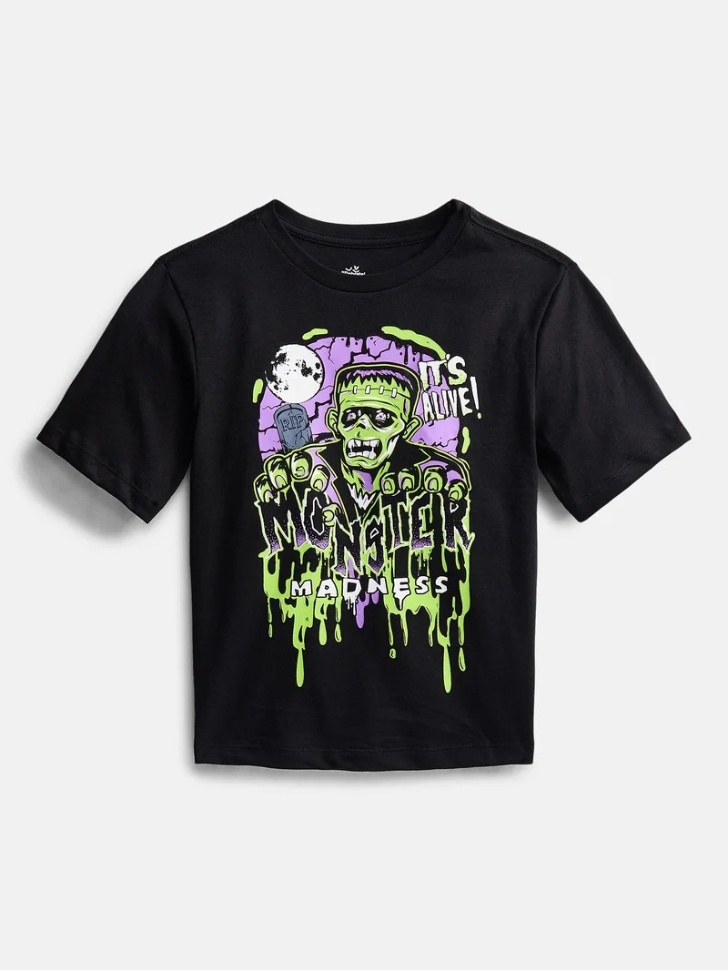Halloween Boys Graphic Tee with Short Sleeves from Way to Celebrate, Sizes 4-18 & Husky | Walmart (US)