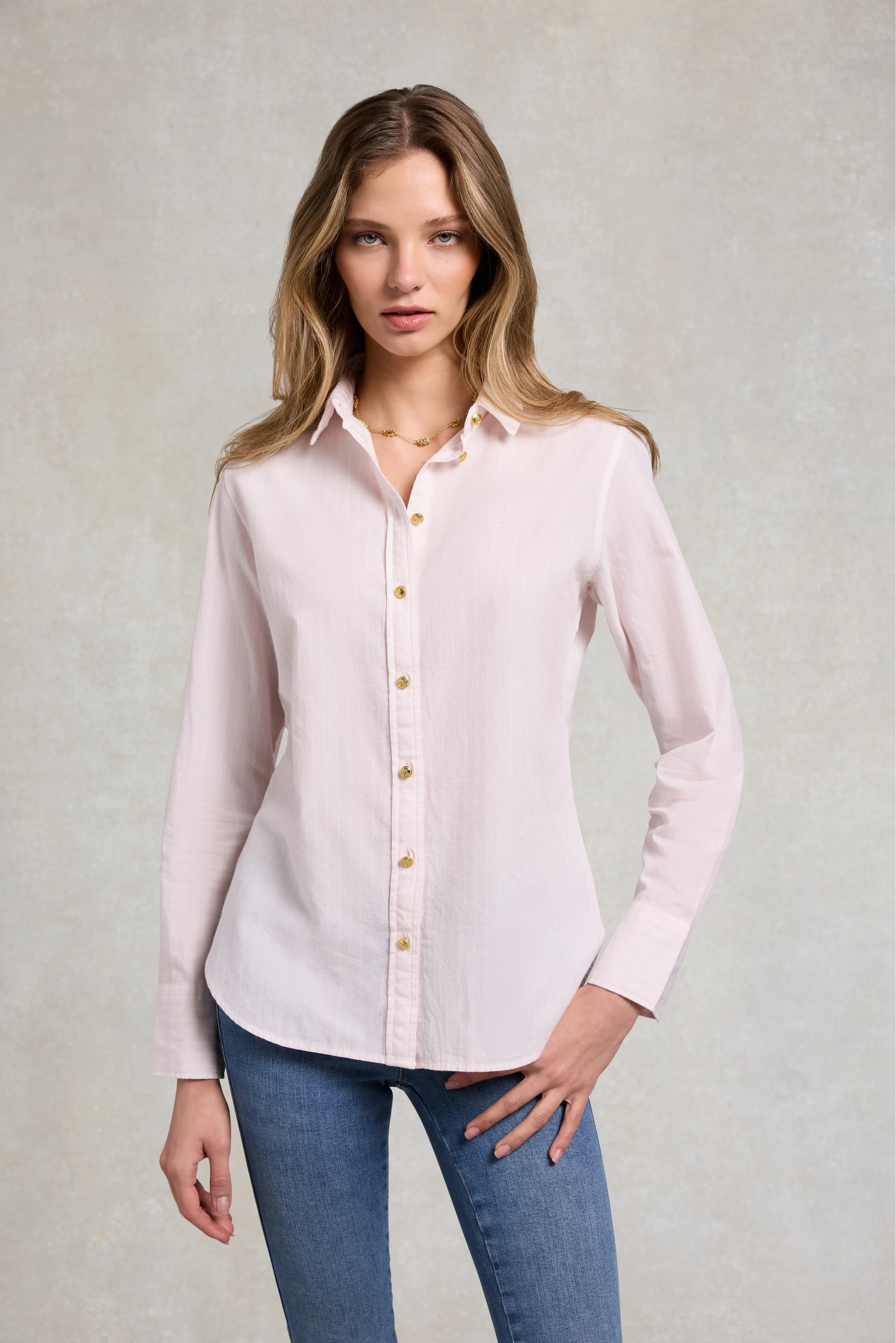 Classic Fit Shirt (Soft Pink Stripe) | Holland Cooper