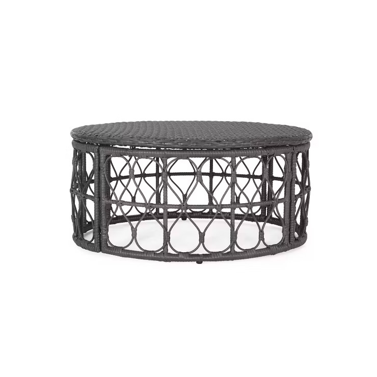 Bruce Outdoor Wicker Coffee Table Gray - Christopher Knight Home | Target