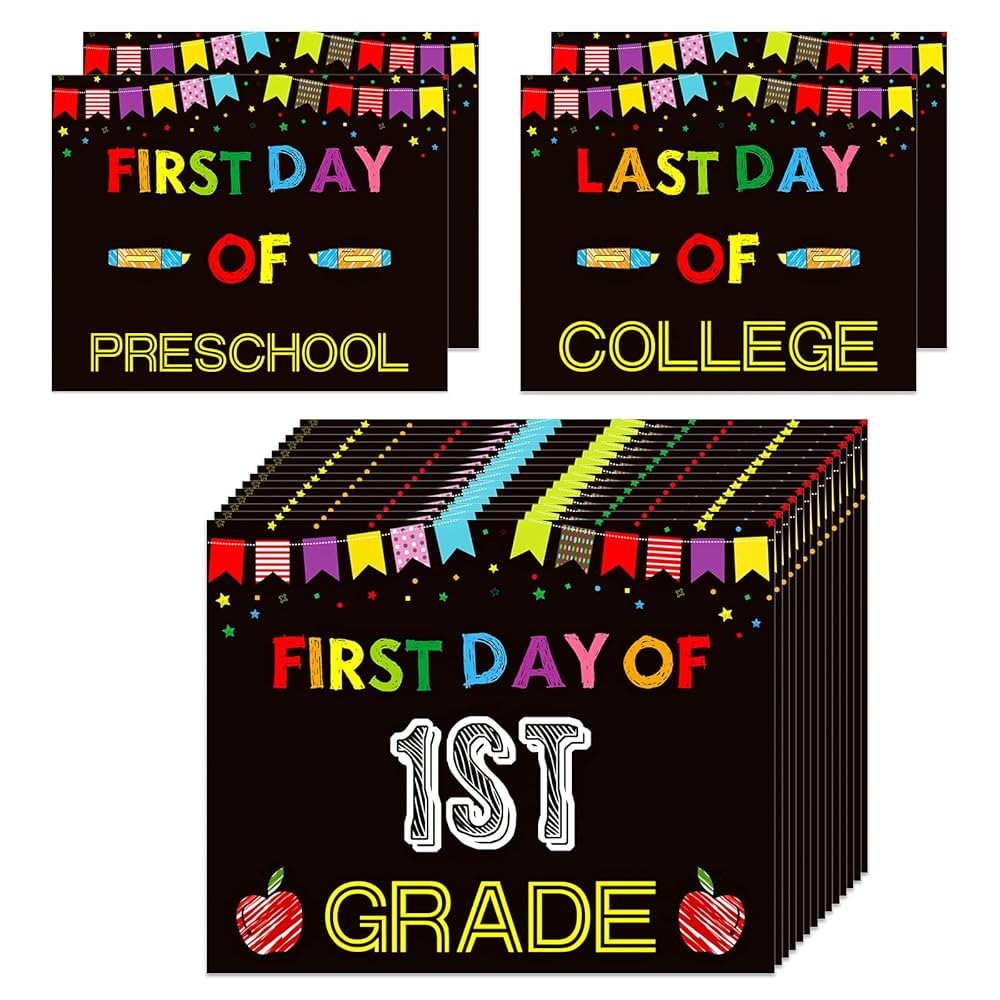 First & Last Day of School Photo Prop Chalkboard Sign - 8"x 10" Back to School Reusable First Day... | Amazon (US)