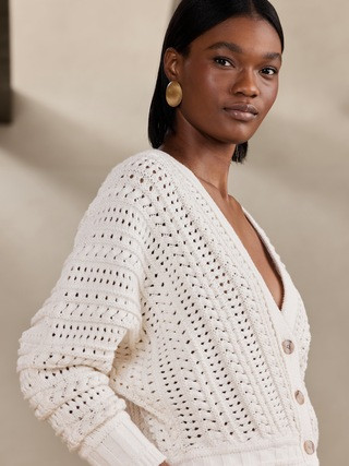 Meredith Cropped Cotton Cardigan | Banana Republic (US)