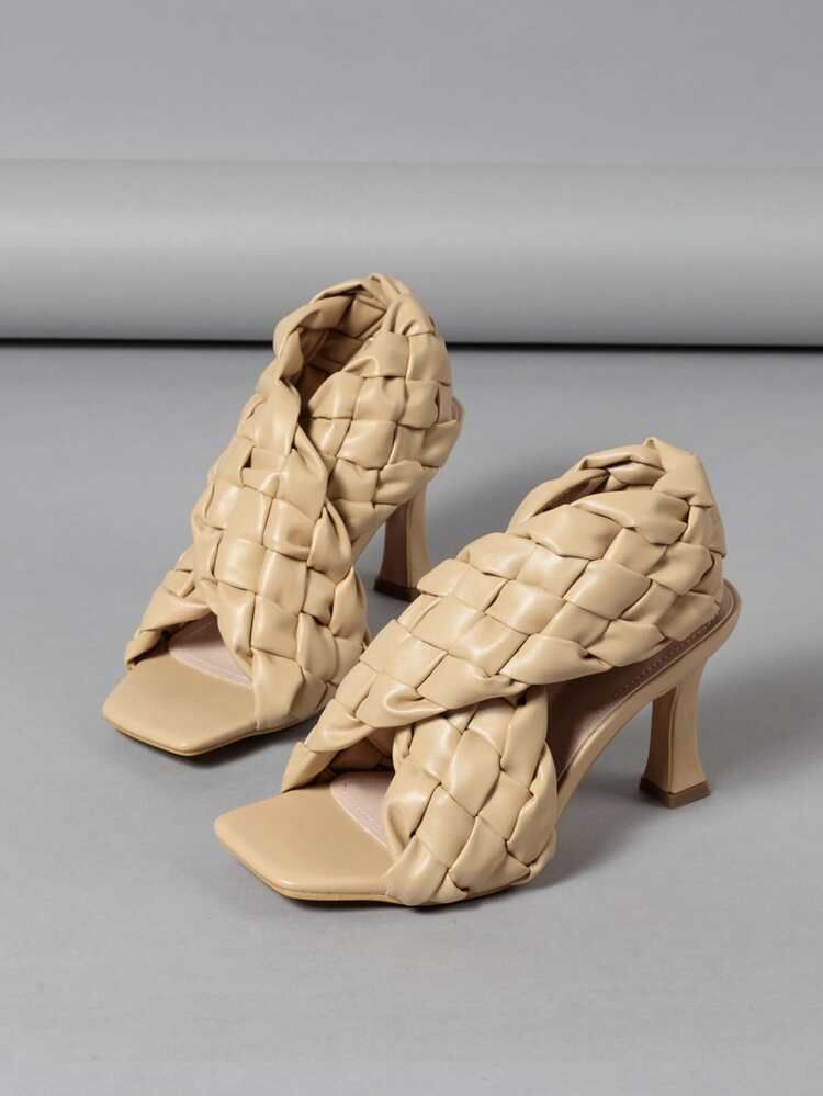 Braided Design High Heeled Sandals | SHEIN