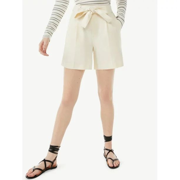 Free Assembly Women's Belted Pull-On Bermuda Shorts | Walmart (US)
