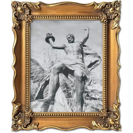 Ashfly 8x10 Picture Frames Vintage Photo Frame Gold with Glass Front Antique Picture Frame for Table | Walmart (US)