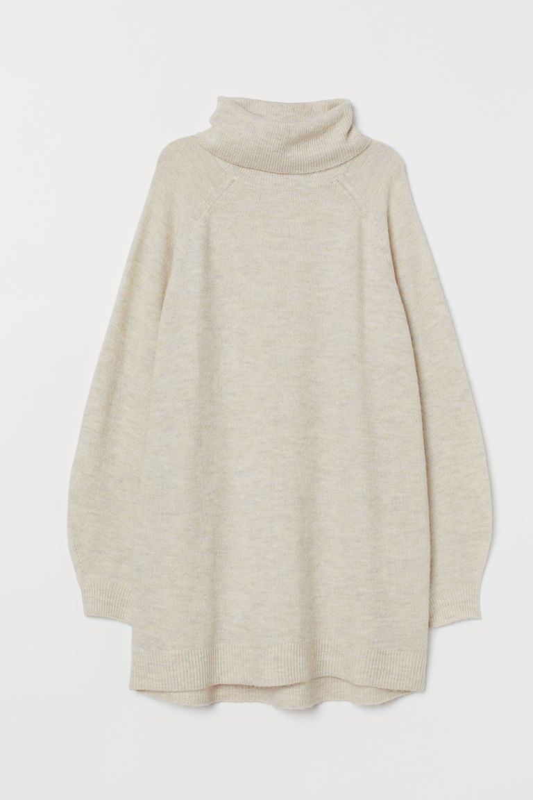 H & M - Long Turtleneck Sweater - Beige | H&M (US + CA)