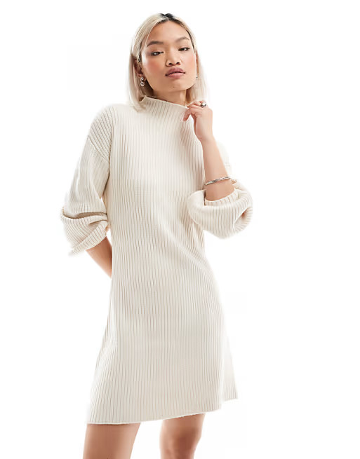 French Connection super soft knitted jumper dress in classic cream | ASOS (Global)