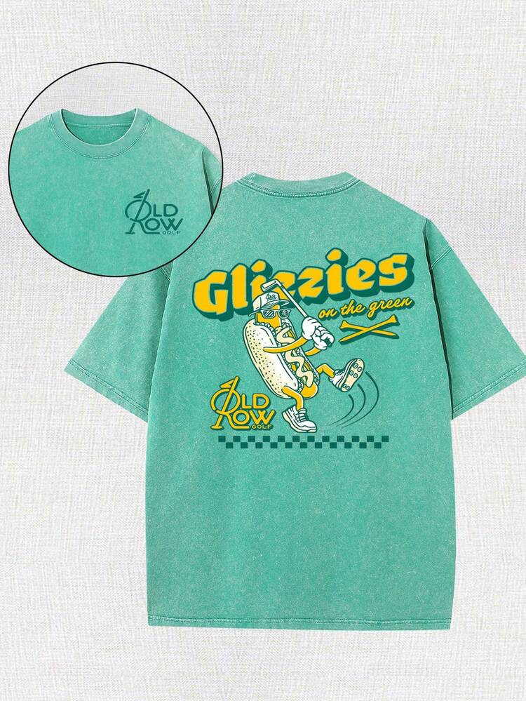 Golf, Outdoor Sports, Interesting Cartoon Print Design, 8.11 Ounces Of High-Quality Double-Sided Printed T-Shirt With Round Neck And Short Sleeves, Suitable For Outdoor Sports, Street Leisure, Fashion And Handsome. | SHEIN