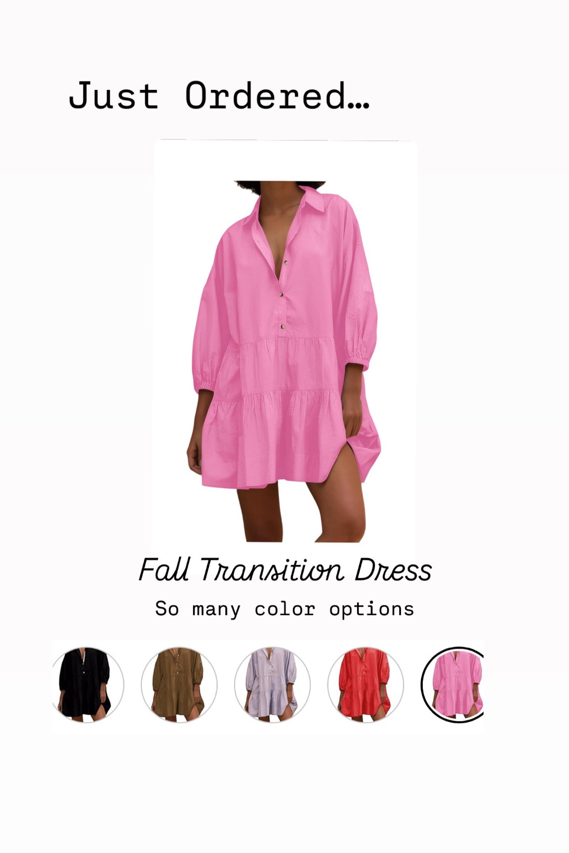 Transitioning into cooler days made easy with this perfect dress! 🍂👗 Whether it’s still warm or getting chilly, this piece is super versatile. Pair it with sneakers for a casual vibe or ballet flats for that chic touch. And the best part? It comes in *so many* colors, so you’ll definitely find your fave! Which color would you pick? 💕 #FallFashion #EffortlessStyle #DressUpOrDown #SneakersOrFlats #WardrobeStaple

#LTKSeasonal #LTKFindsUnder50 #LTKStyleTip