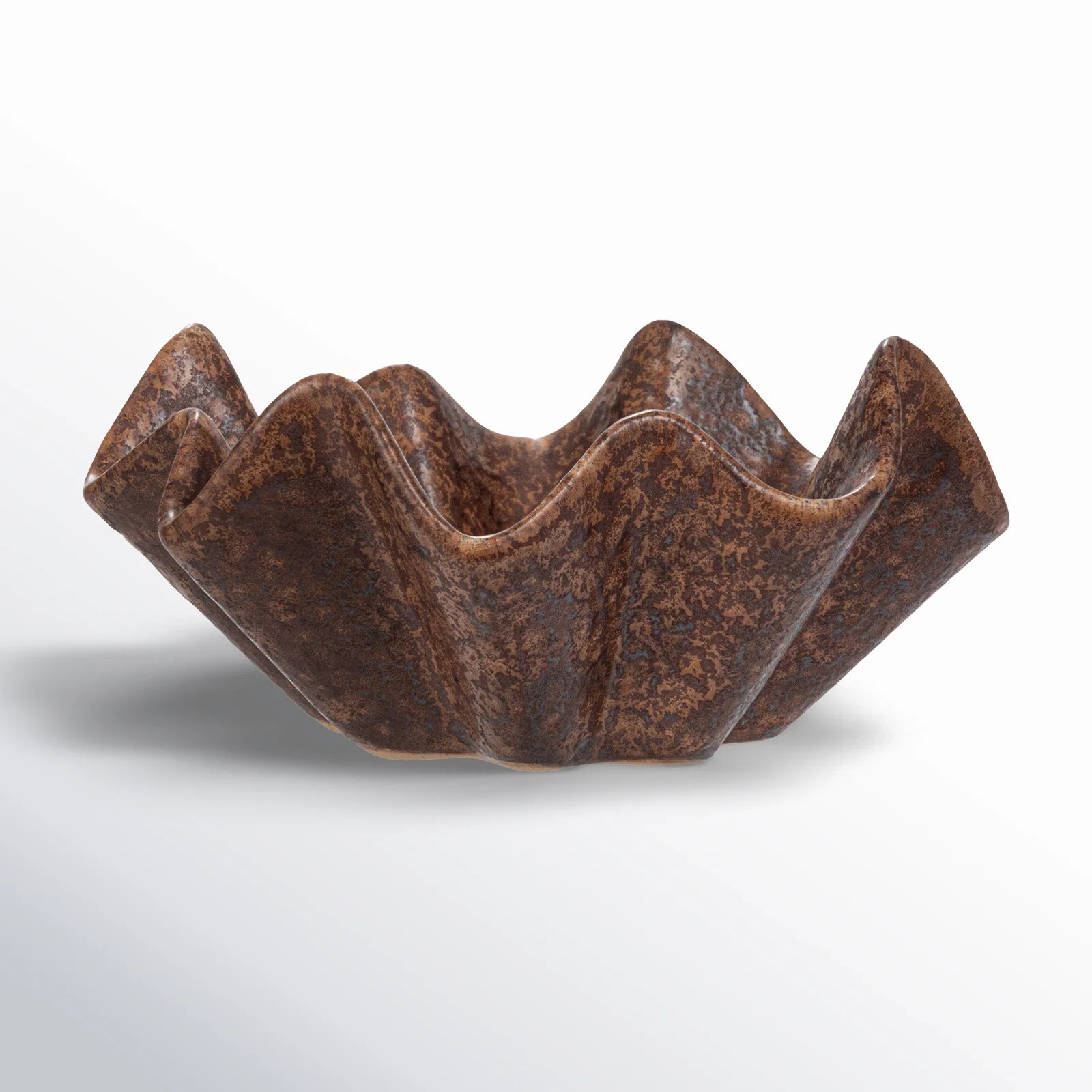 Arboles Round Stoneware Ruffled Bowl With Reactive Glaze | Joss & Main