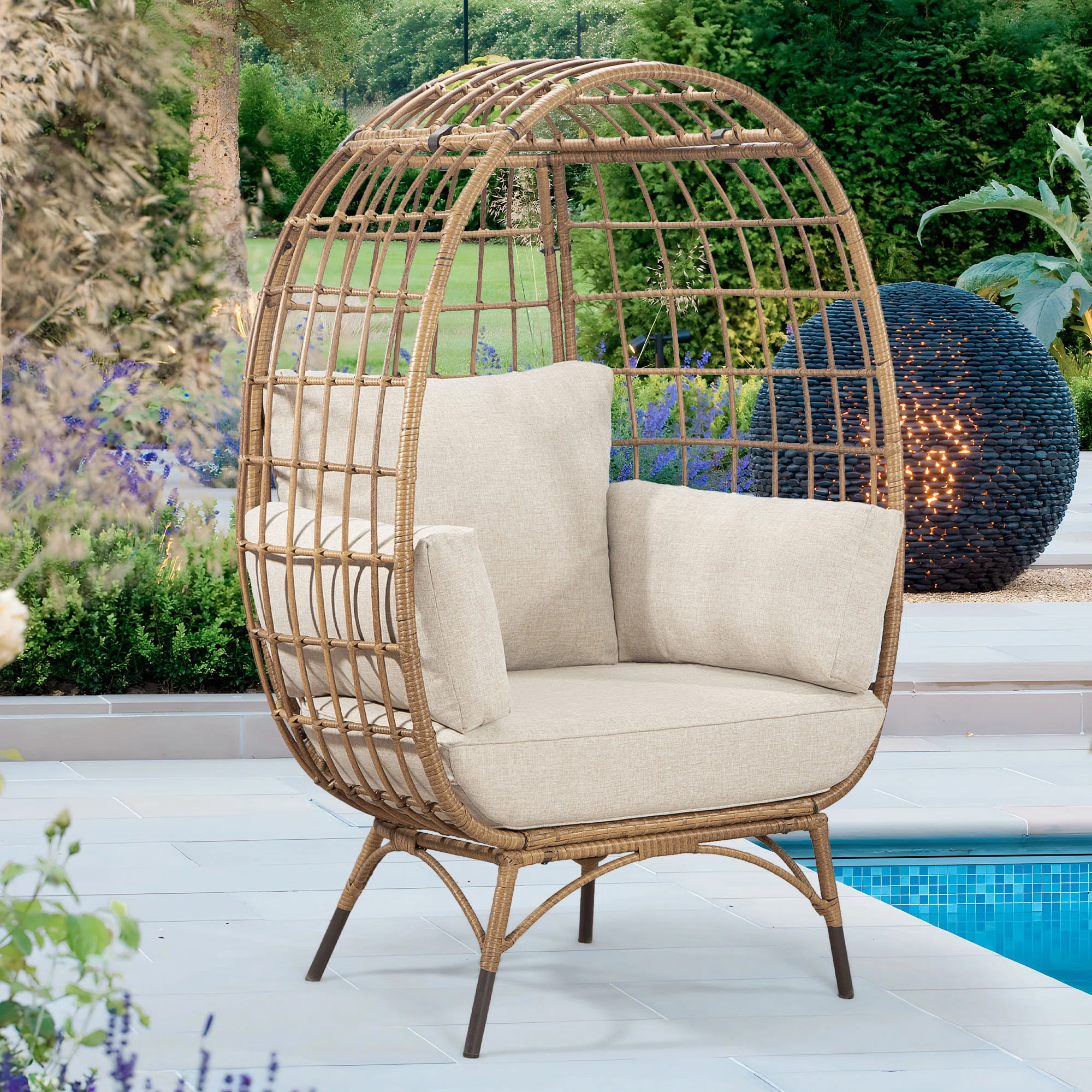 Bayou Breeze Cuccia Egg Patio Chair with Cushions & Reviews | Wayfair | Wayfair North America
