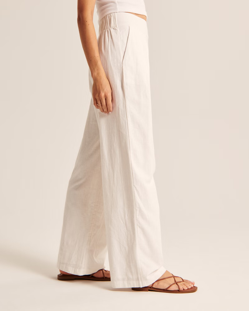 Linen-Blend Ultra Wide-Leg Pant | Abercrombie & Fitch (US)