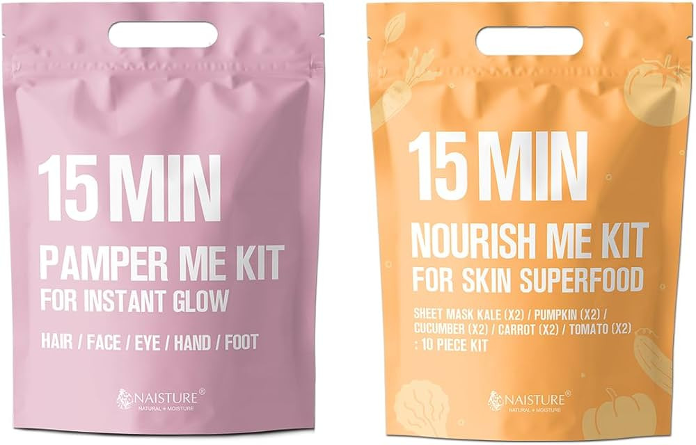 15-Min Pamper Me & Nourish Me Kit (17pc): Korean Superfood Face Masks & Total Body Care Essential... | Amazon (US)
