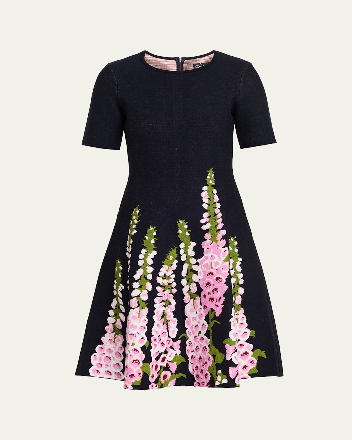Foxglove Jacquard Knit Short-Sleeve Mini Dress | Bergdorf Goodman