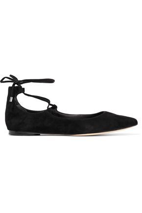 Sigerson Morrison Woman Viata Lace-up Leather Flats Black Size 7.5 | The Outnet US