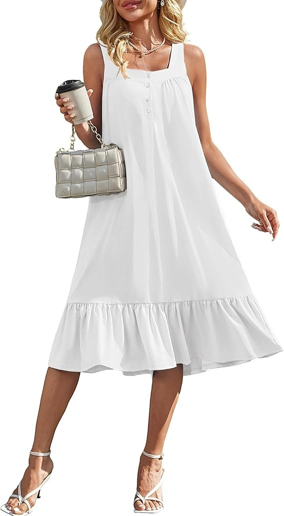 Ekouaer Cotton Nightgowns for Women Long Sleeveless Nightgown Victorian Sleep Dress with Pockets ... | Amazon (US)