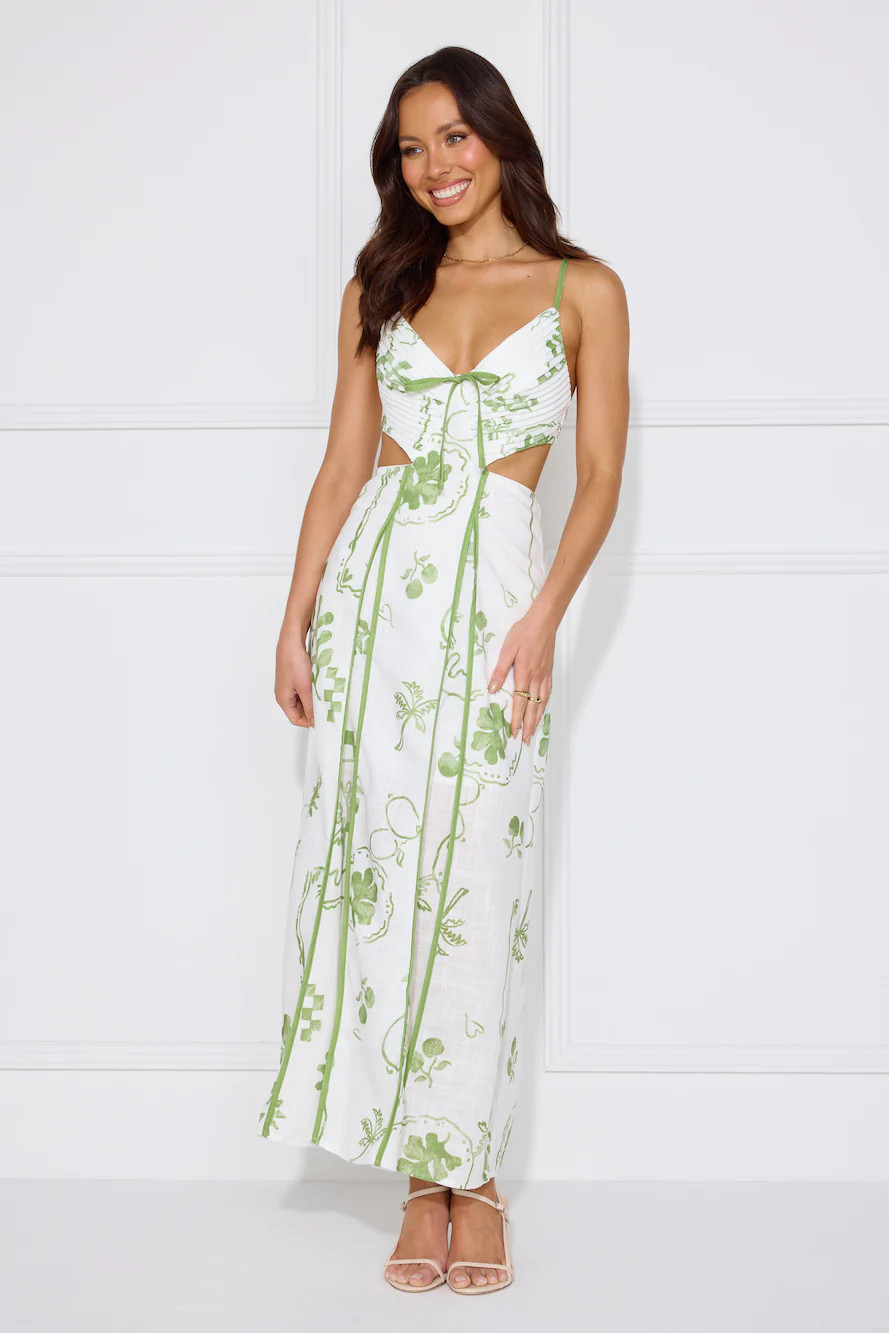 Summer Garden Maxi Dress Green | Hello Molly (US)