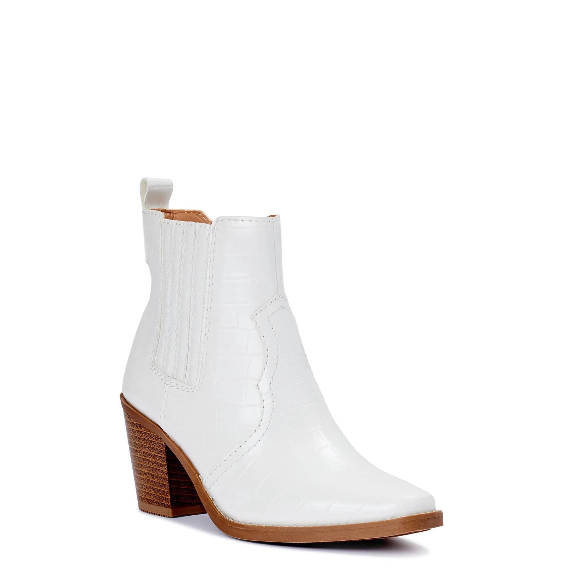 Scoop Women's Block Heel Croco Western Boot | Walmart (US)