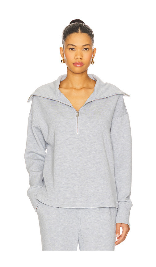 Varley Larson Half Zip Sweatshirt in Light Grey. Taglia M. Also in L, S, XS. | Revolve Clothing (Global)
