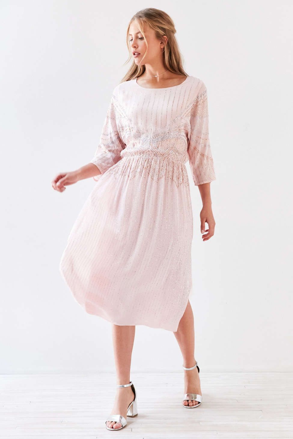 Kimchi Blue Antoinette Glitter Dolman Midi Dress | Urban Outfitters US