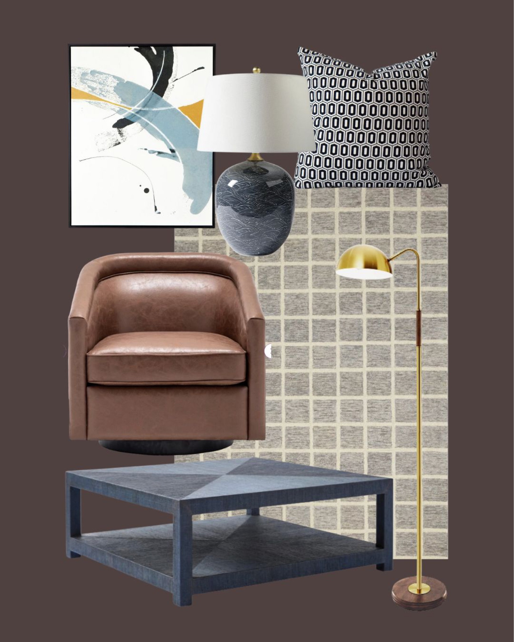 Living room design, contemporary design, lamp, rug, swivel chair, coffee table, modern art, Labor Day sales

#LTKhome #LTKmens #LTKsalealert