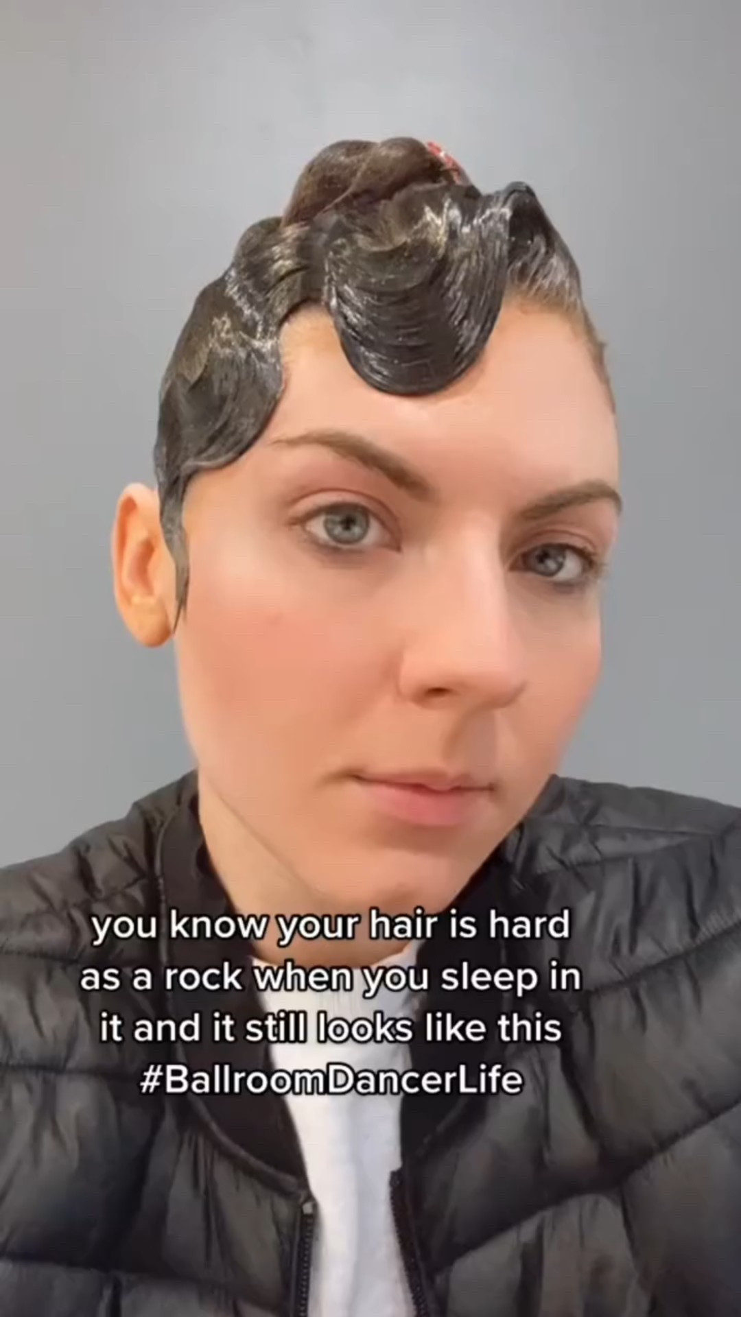 pov: tell me you’re a ballroom dancer without telling me you’re a ballroom dancer 🫶💃 

follow @thebananniediaries for behind the scenes and on-stage content of my ballroom dancing life 

#thebananniediaries #updohairstyles #fingerwaves #ballroomdancehair #slickedbackhair 

glam hairstyles, updo hairstyle inspo, hair inspo, slicked back hair, fingers waves, glam hairstyles inspo, behind the scenes, lifestyle creators