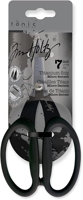 Tim Holtz Small Titanium Scissors - 7 Inch Mini Snips with Micro Serrated Blade - Non Stick Craft... | Amazon (US)