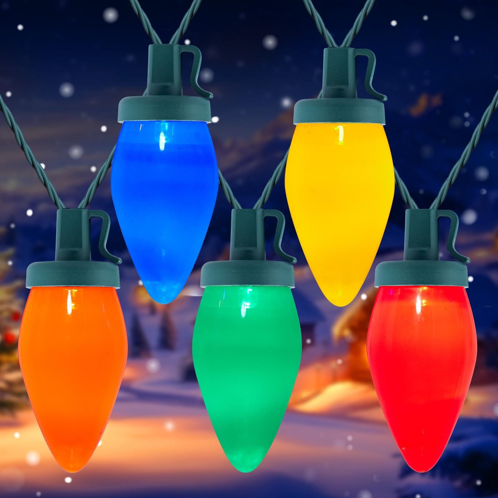 C9 Christmas Lights Outdoor Waterproof, 81 Feet 100 LED C9 String Lights with Timer & 8 Light Mod... | Amazon (US)