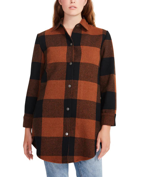 ELDRIDGE PLAID COAT COGNAC | Steve Madden (US)