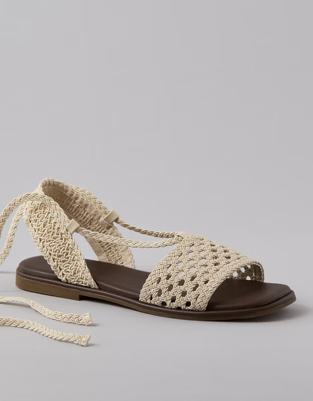 AE Crochet Lace-Up Sandal | American Eagle Outfitters (US & CA)