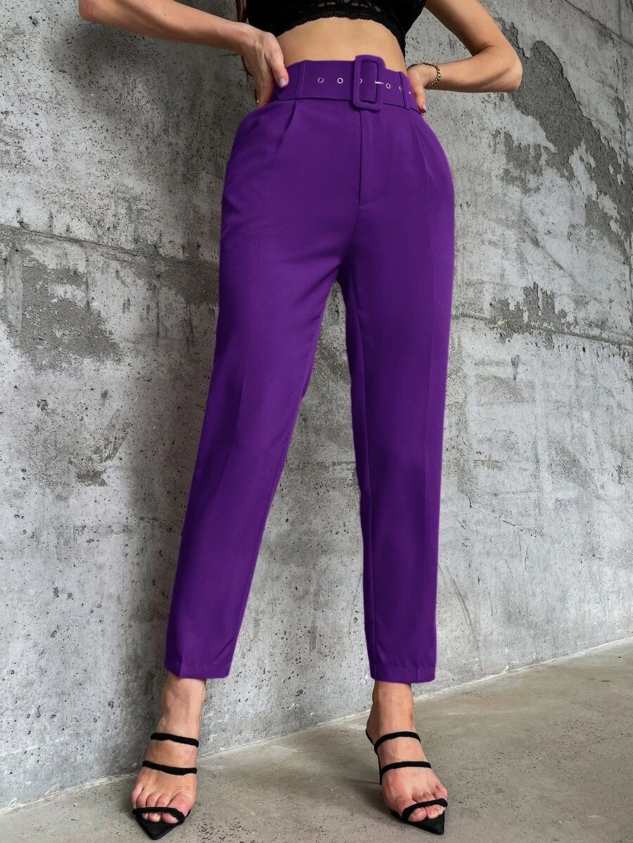Solid Belted Tapered Pants
   
      SKU: sw2112039932930241
          (1000+ Reviews)    $24.00 ... | SHEIN